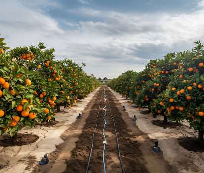 —Pngtree—modern orange farming with solar_15968759